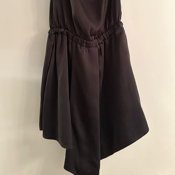 NWOT RARE StyleStalker Mini Silk Cowl Neck Romper with Open Back in Black Size S - Picture 4 of 14